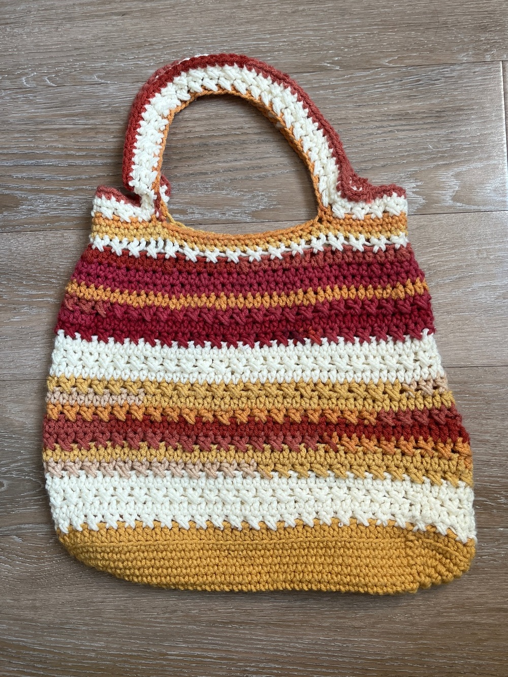 Whimsical Hand made crochet tote bag